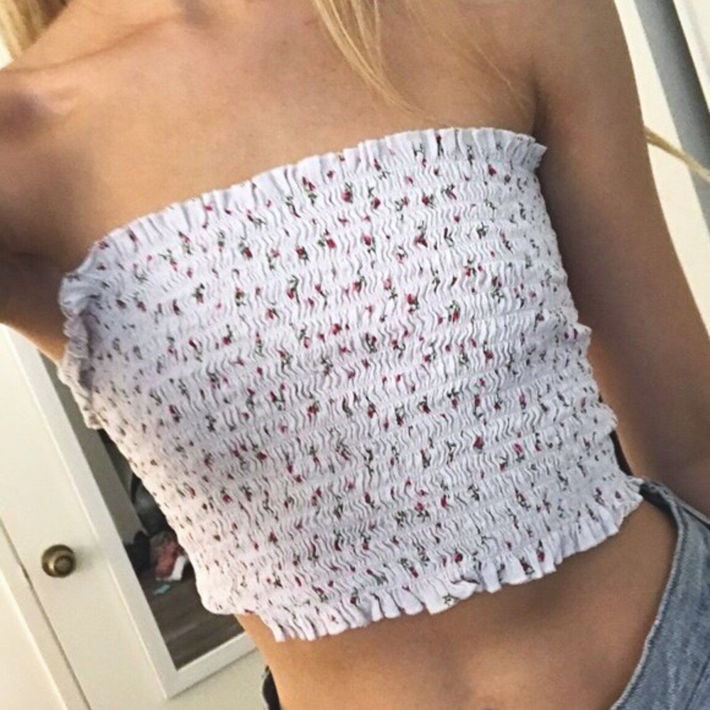 ❤️ Brandy shirred rose rube top